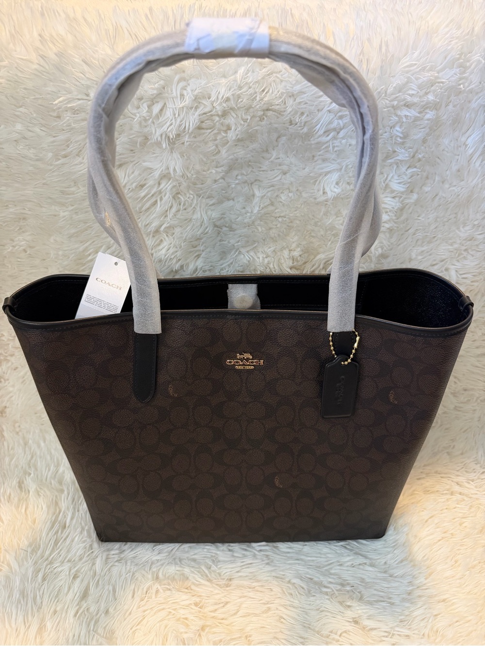 Coach Signature City Tote Walnut/Black CV976